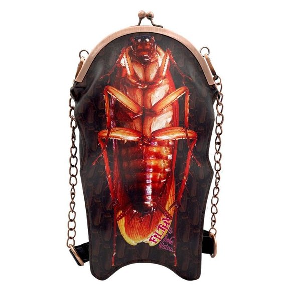 DISCONTINUED! LAST CHANCE! Filthy by John Waters Roach Kiss Lock Purse NWT - Picture 2 of 5